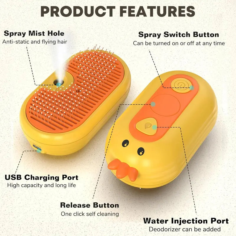 PKNEW®🎁 | Upgraded 3-in-1 Pet Grooming Comb Brushes, Spray Fur Removal Comb with Release Button, Anti-Static Fine Spray for Dogs and Cats, Fur Removal Brushes