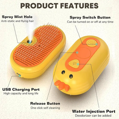 PKNEW®🎁 | Upgraded 3-in-1 Pet Grooming Comb Brushes, Spray Fur Removal Comb with Release Button, Anti-Static Fine Spray for Dogs and Cats, Fur Removal Brushes