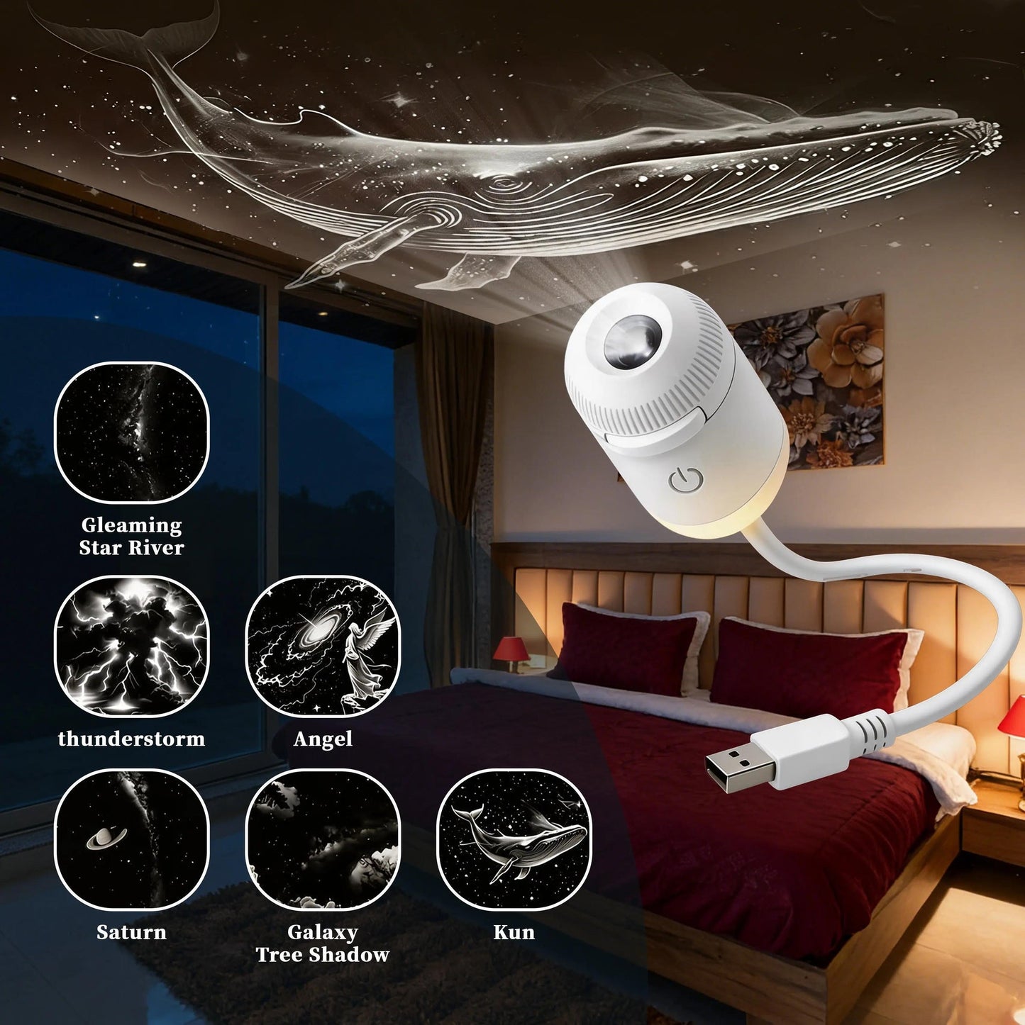 🎁 30% OFF! 🎁 PKNEW® NEXT-GEN SMART PROJECTION HD Smart Dynamic 5D Holographic Night Light Projector