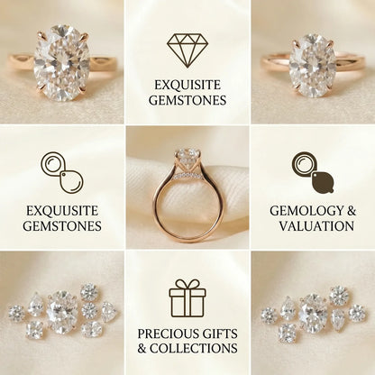 The Forever Upgrade: Flawless Oval Cut Two-Tone Solitaire Ring in 14K Solid Gold--Last Day Sale-90% OFF🔥