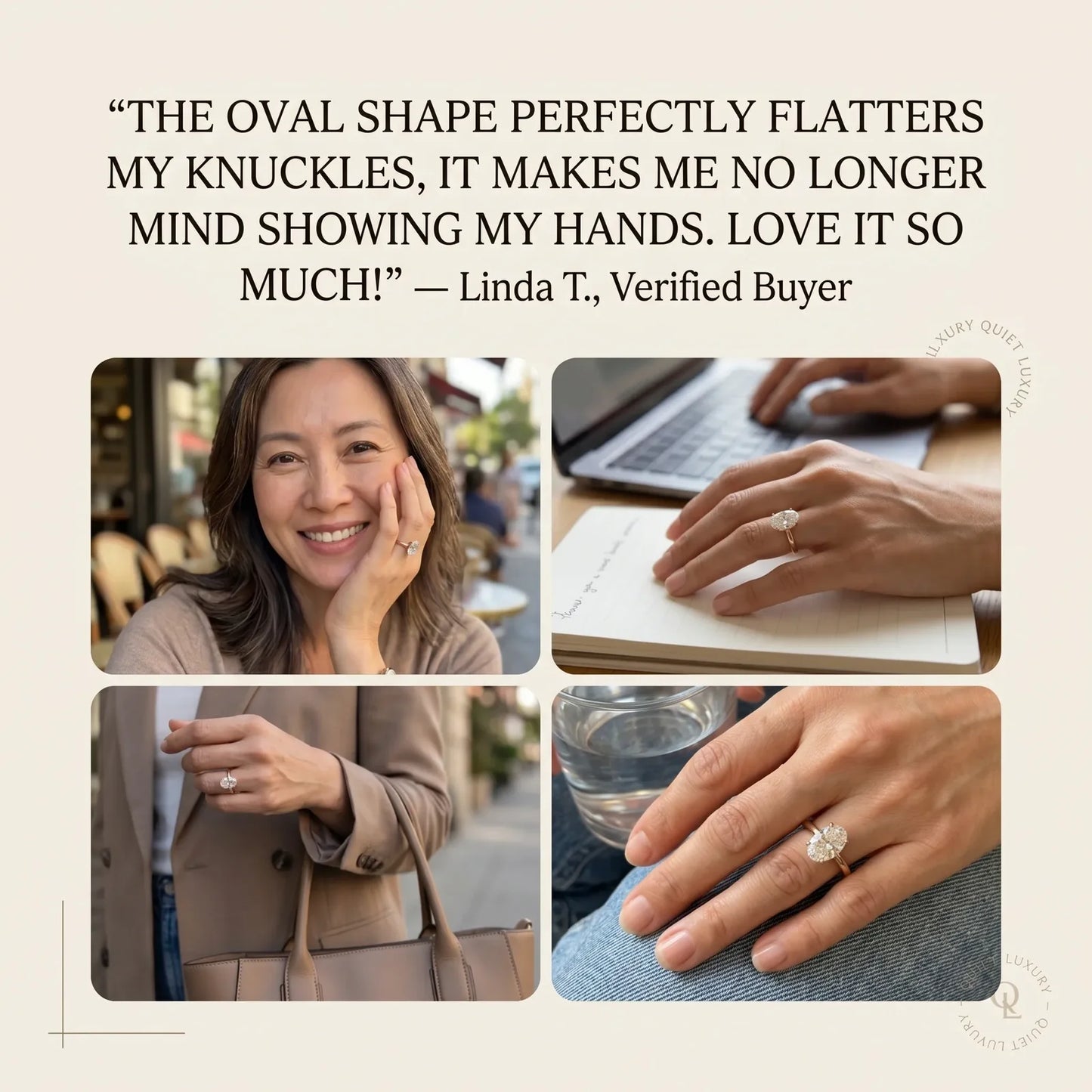The Forever Upgrade: Flawless Oval Cut Two-Tone Solitaire Ring in 14K Solid Gold--Last Day Sale-90% OFF🔥