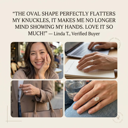 The Forever Upgrade: Flawless Oval Cut Two-Tone Solitaire Ring in 14K Solid Gold--Last Day Sale-90% OFF🔥