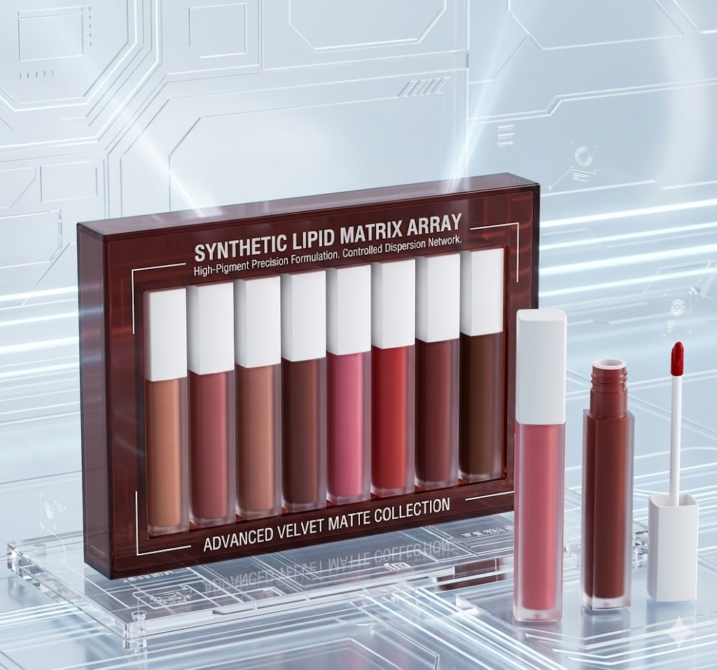 8-Piece Matte Liquid Lipstick Set - Long-Lasting Waterproof Lip Gloss - Non-Transfer & Highly Pigmented Nude Lip Stain for 24H Wear