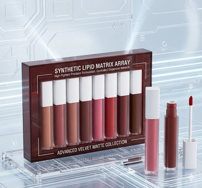 8-Piece Matte Liquid Lipstick Set - Long-Lasting Waterproof Lip Gloss - Non-Transfer & Highly Pigmented Nude Lip Stain for 24H Wear
