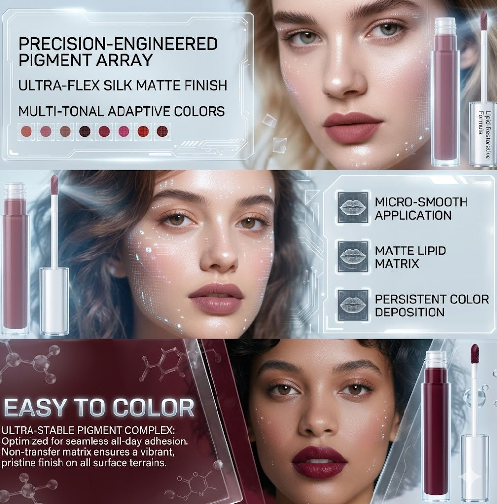 8-Piece Matte Liquid Lipstick Set - Long-Lasting Waterproof Lip Gloss - Non-Transfer & Highly Pigmented Nude Lip Stain for 24H Wear