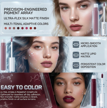 8-Piece Matte Liquid Lipstick Set - Long-Lasting Waterproof Lip Gloss - Non-Transfer & Highly Pigmented Nude Lip Stain for 24H Wear