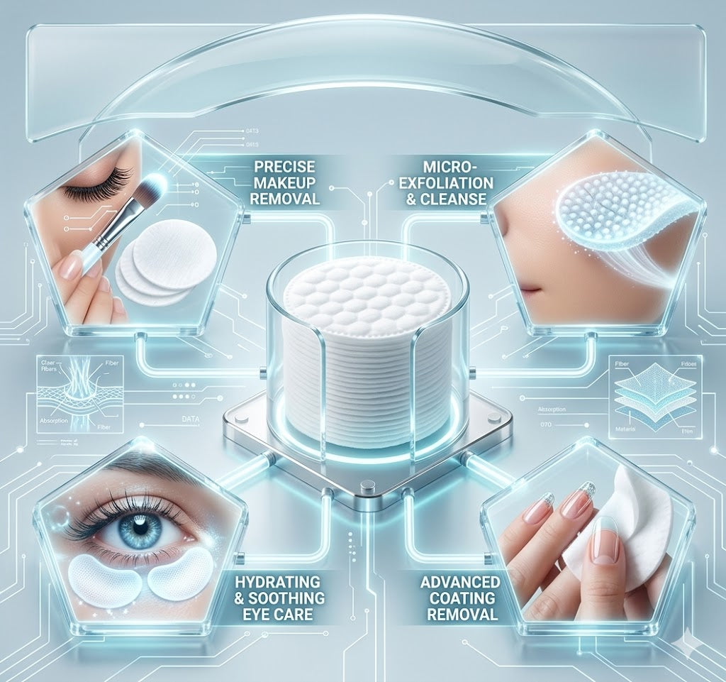 Bulk Cotton Rounds for Makeup Removal - Ultra Soft Facial Cleansing Pads for Skin Care & Toner Application - 100/200/300/500 Pack