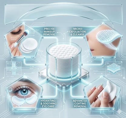 Bulk Cotton Rounds for Makeup Removal - Ultra Soft Facial Cleansing Pads for Skin Care & Toner Application - 100/200/300/500 Pack