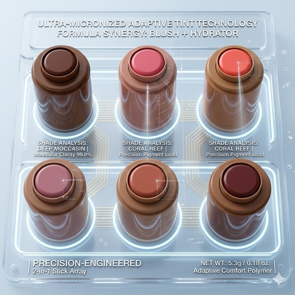 Hydrating Pocket Blush & Lip Stick - Natural Dewy Cheek Tint Cream - Nourishing Moisture Rouge Stick for Seamless Everyday Makeup