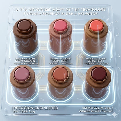 Hydrating Pocket Blush & Lip Stick - Natural Dewy Cheek Tint Cream - Nourishing Moisture Rouge Stick for Seamless Everyday Makeup