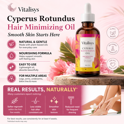 Vitalisys® 🔥 Cyperus Rotundus Hair Minimizing Oil – Smooth Skin Starts Here