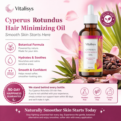 Vitalisys® 🔥 Cyperus Rotundus Hair Minimizing Oil – Smooth Skin Starts Here