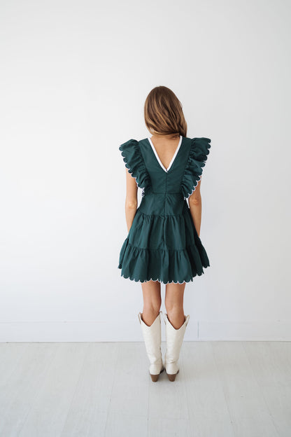 Paisley Kjole - Hunter Green - SLUTTSALG