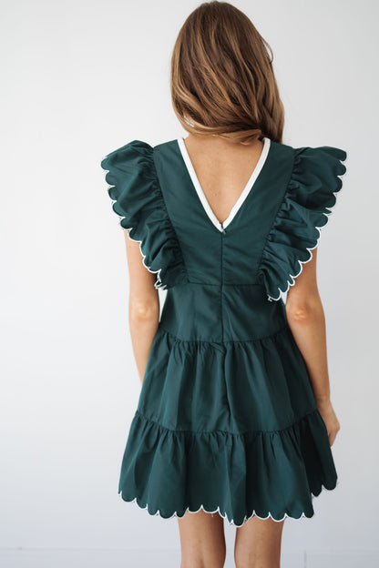 Paisley Kjole - Hunter Green - SLUTTSALG