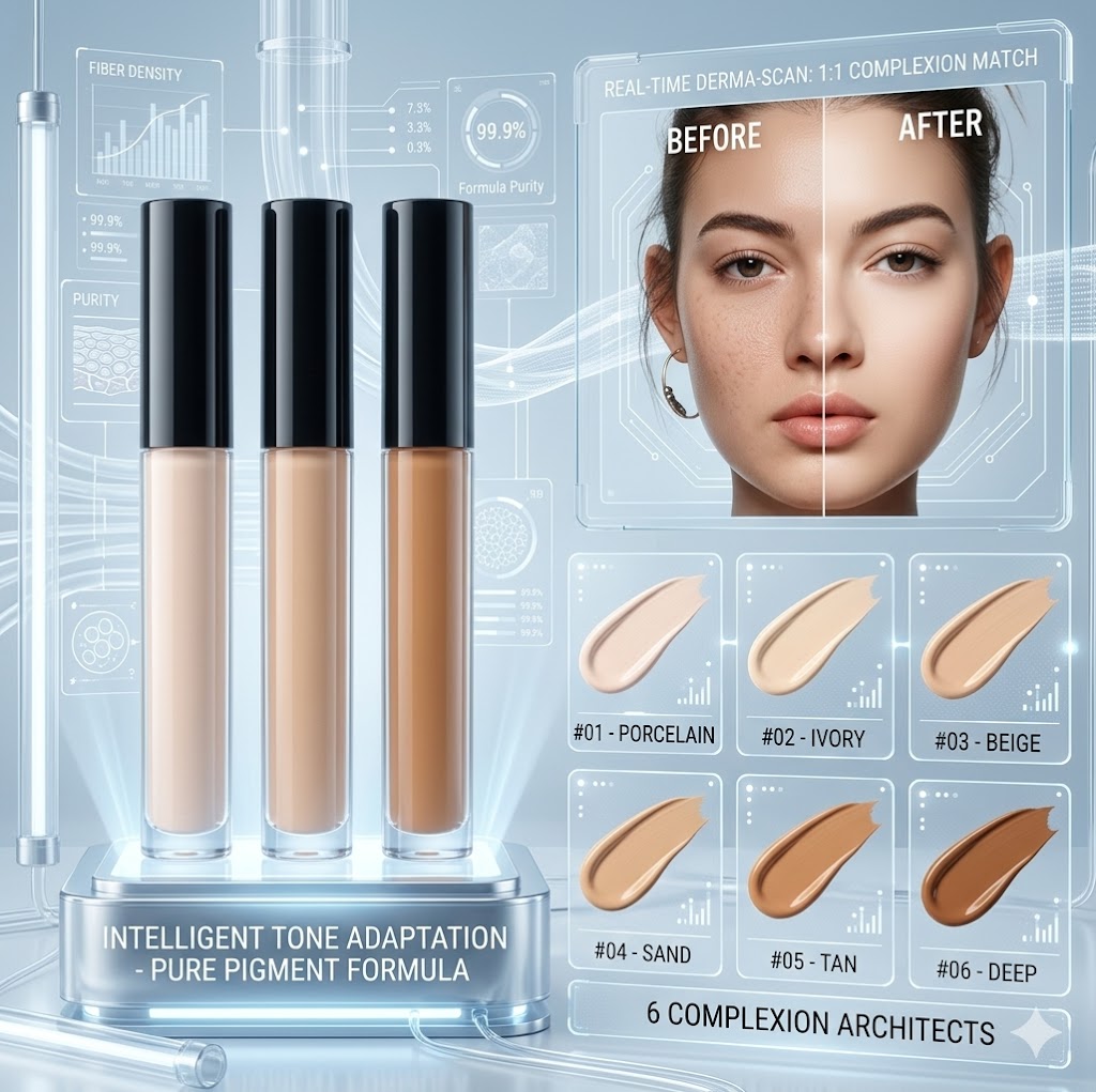 Matte High Coverage Concealer for Flawless Skin - 24H Oil Control & Waterproof Moisturizing Liquid Base - Professional Face Makeup for All Skin Types