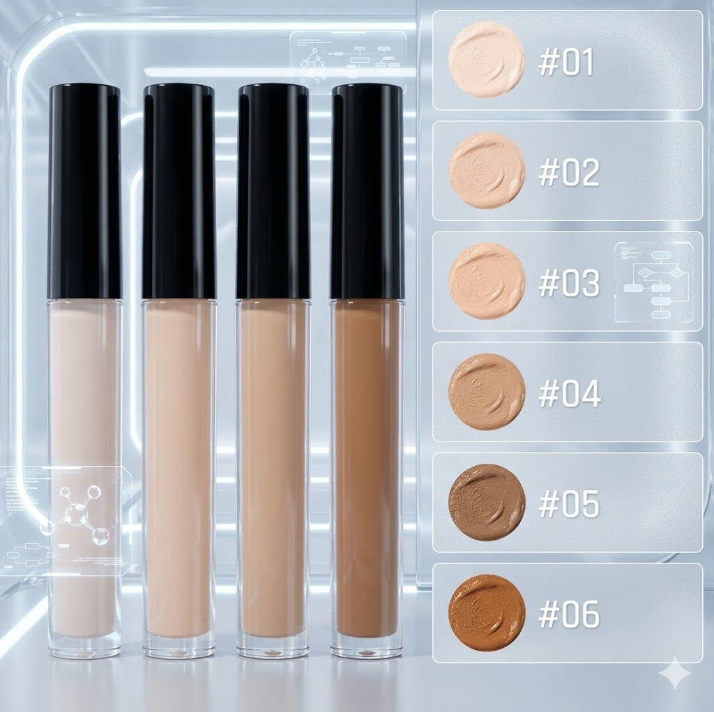 Matte High Coverage Concealer for Flawless Skin - 24H Oil Control & Waterproof Moisturizing Liquid Base - Professional Face Makeup for All Skin Types