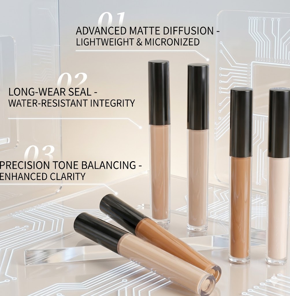 Matte High Coverage Concealer for Flawless Skin - 24H Oil Control & Waterproof Moisturizing Liquid Base - Professional Face Makeup for All Skin Types