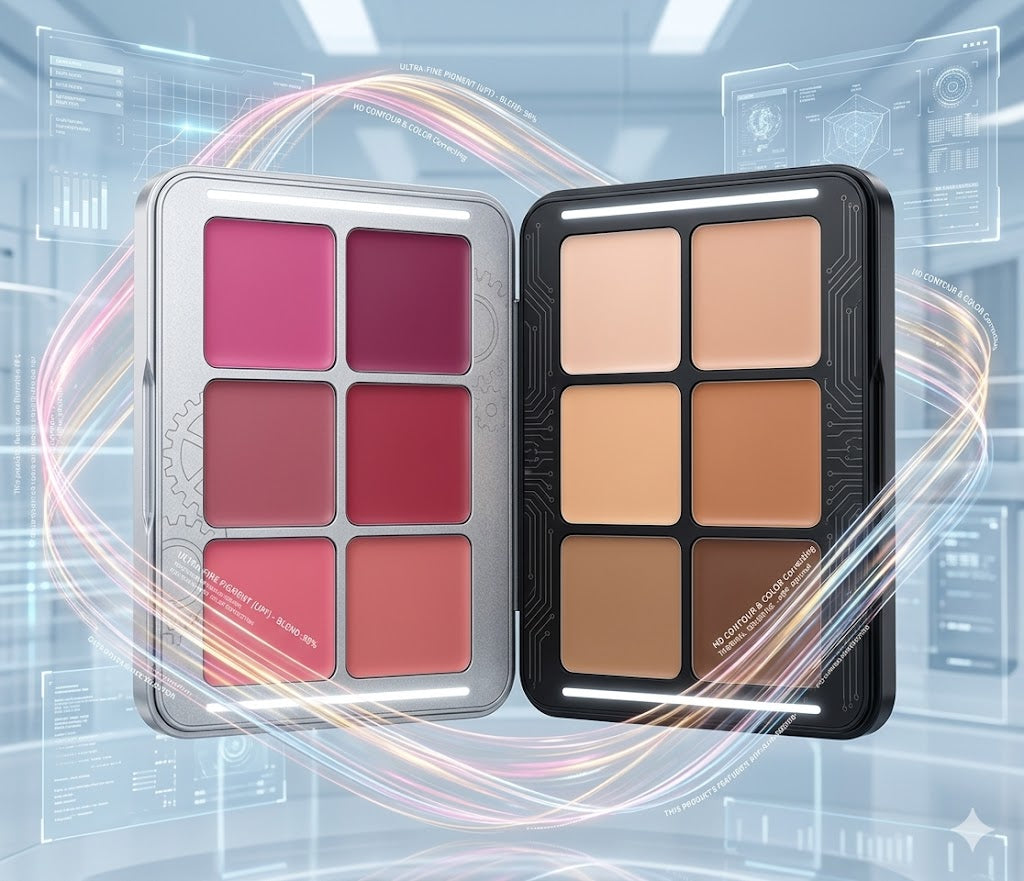 Waterproof 12-Color Makeup Palette: Correcting Concealer, Matte Blush, and Sculpting Contour Trio