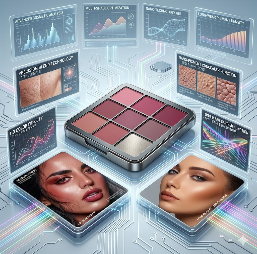 Waterproof 12-Color Makeup Palette: Correcting Concealer, Matte Blush, and Sculpting Contour Trio