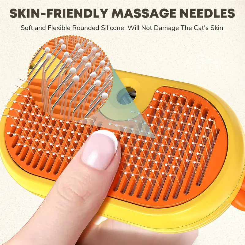 PKNEW®🎁 | Upgraded 3-in-1 Pet Grooming Comb Brushes, Spray Fur Removal Comb with Release Button, Anti-Static Fine Spray for Dogs and Cats, Fur Removal Brushes