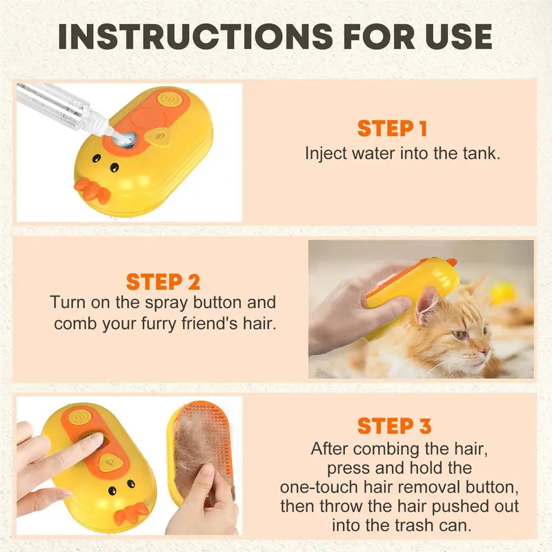 PKNEW®🎁 | Upgraded 3-in-1 Pet Grooming Comb Brushes, Spray Fur Removal Comb with Release Button, Anti-Static Fine Spray for Dogs and Cats, Fur Removal Brushes
