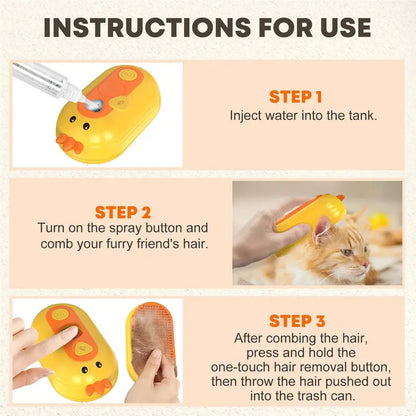 PKNEW®🎁 | Upgraded 3-in-1 Pet Grooming Comb Brushes, Spray Fur Removal Comb with Release Button, Anti-Static Fine Spray for Dogs and Cats, Fur Removal Brushes