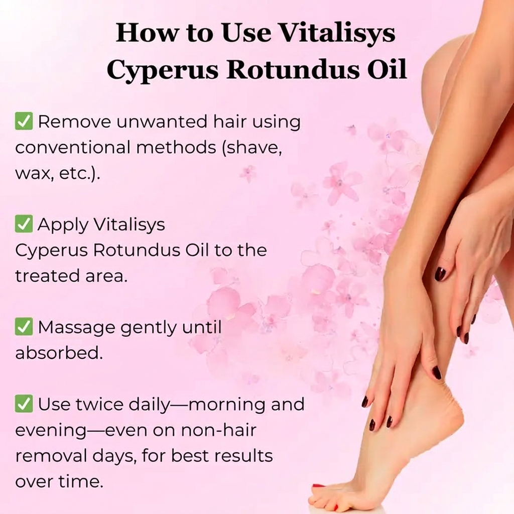 Vitalisys® 🔥 Cyperus Rotundus Hair Minimizing Oil – Smooth Skin Starts Here