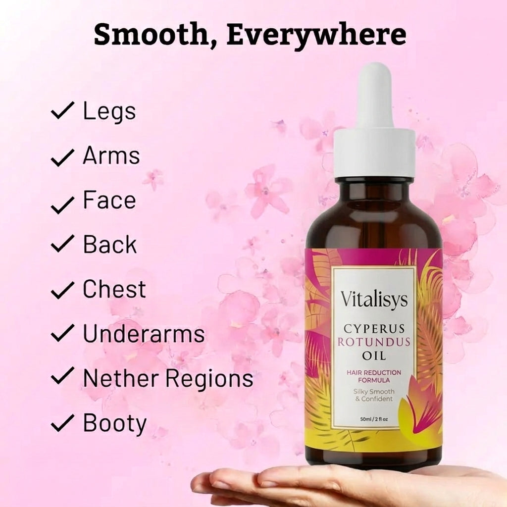 Vitalisys® 🔥 Cyperus Rotundus Hair Minimizing Oil – Smooth Skin Starts Here