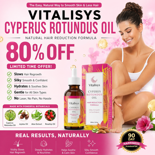 Vitalisys® 🔥 Cyperus Rotundus Hair Minimizing Oil – Smooth Skin Starts Here