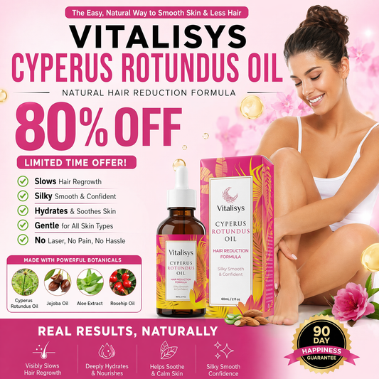 Vitalisys® ✨ Cyperus Rotundus Hair Minimizing Oil – Smooth Skin Starts Here