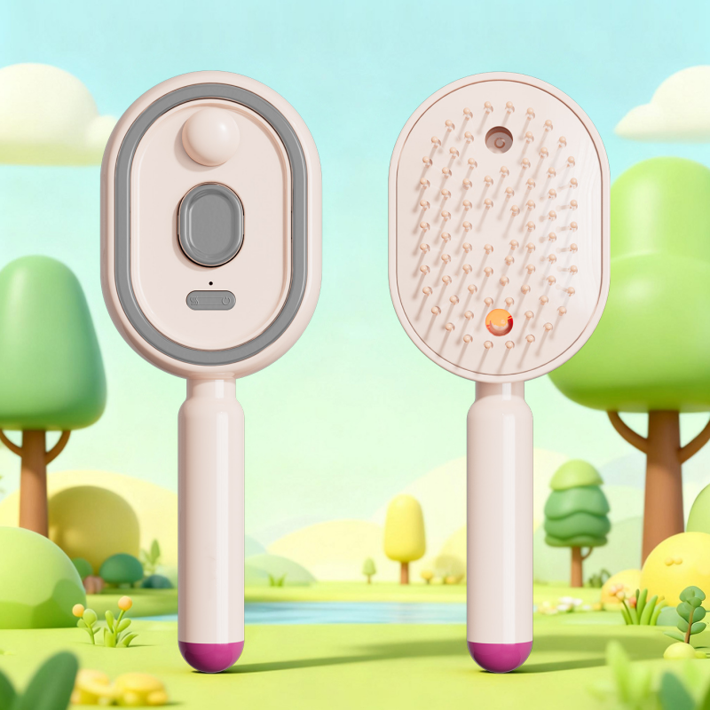 Devareon® 🥳 3-in-1 Electric Air Cushion Massage Comb with Mist Spray, Self-Cleaning Steam and Essential Oil Function, Rechargeable Scalp Massage Brush