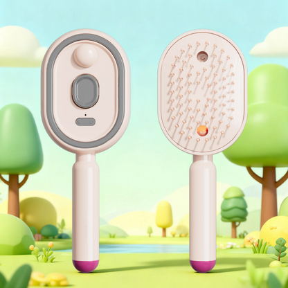 Devareon® 🥳 3-in-1 Electric Air Cushion Massage Comb with Mist Spray, Self-Cleaning Steam and Essential Oil Function, Rechargeable Scalp Massage Brush