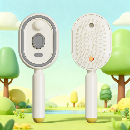 Devareon® 🥳 3-in-1 Electric Air Cushion Massage Comb with Mist Spray, Self-Cleaning Steam and Essential Oil Function, Rechargeable Scalp Massage Brush